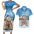 Personalised Australia Yulefest Couples Matching Short Sleeve Bodycon Dress and Hawaiian Shirt Cute Wombat Sydney Opera House