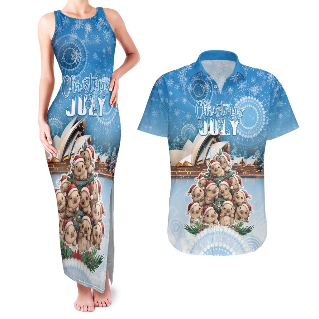Personalised Australia Yulefest Couples Matching Tank Maxi Dress and Hawaiian Shirt Cute Wombat Sydney Opera House