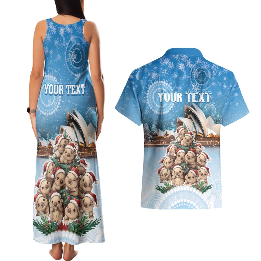 Personalised Australia Yulefest Couples Matching Tank Maxi Dress and Hawaiian Shirt Cute Wombat Sydney Opera House