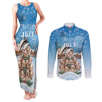 Personalised Australia Yulefest Couples Matching Tank Maxi Dress and Long Sleeve Button Shirt Cute Wombat Sydney Opera House