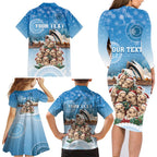 Personalised Australia Yulefest Family Matching Long Sleeve Bodycon Dress and Hawaiian Shirt Cute Wombat Sydney Opera House