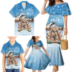Personalised Australia Yulefest Family Matching Mermaid Dress and Hawaiian Shirt Cute Wombat Sydney Opera House