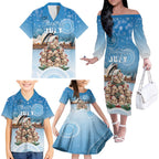 Personalised Australia Yulefest Family Matching Off The Shoulder Long Sleeve Dress and Hawaiian Shirt Cute Wombat Sydney Opera House