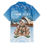 Personalised Australia Yulefest Family Matching Off Shoulder Short Dress and Hawaiian Shirt Cute Wombat Sydney Opera House
