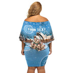 Personalised Australia Yulefest Family Matching Off Shoulder Short Dress and Hawaiian Shirt Cute Wombat Sydney Opera House