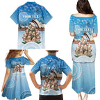 Personalised Australia Yulefest Family Matching Puletasi and Hawaiian Shirt Cute Wombat Sydney Opera House