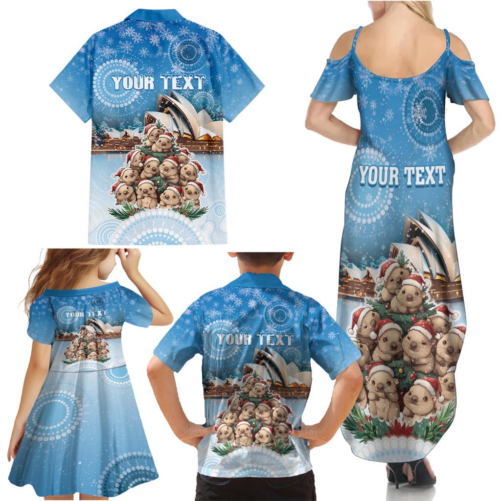 Personalised Australia Yulefest Family Matching Summer Maxi Dress and Hawaiian Shirt Cute Wombat Sydney Opera House
