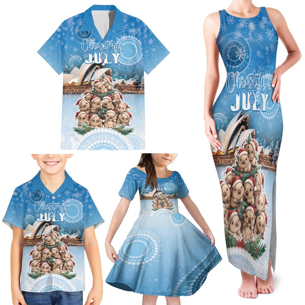 Personalised Australia Yulefest Family Matching Tank Maxi Dress and Hawaiian Shirt Cute Wombat Sydney Opera House