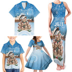 Personalised Australia Yulefest Family Matching Tank Maxi Dress and Hawaiian Shirt Cute Wombat Sydney Opera House