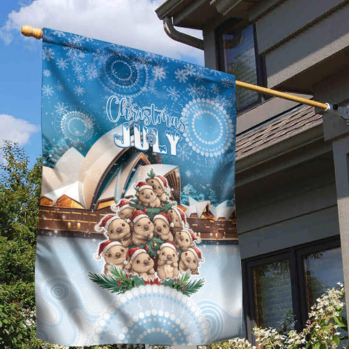Australia Yulefest Garden Flag Cute Wombat Sydney Opera House