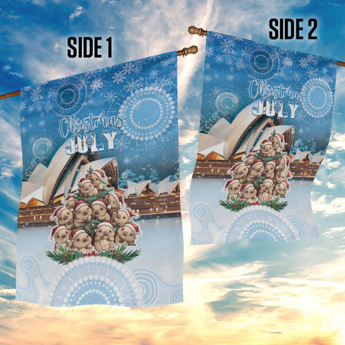 Australia Yulefest Garden Flag Cute Wombat Sydney Opera House