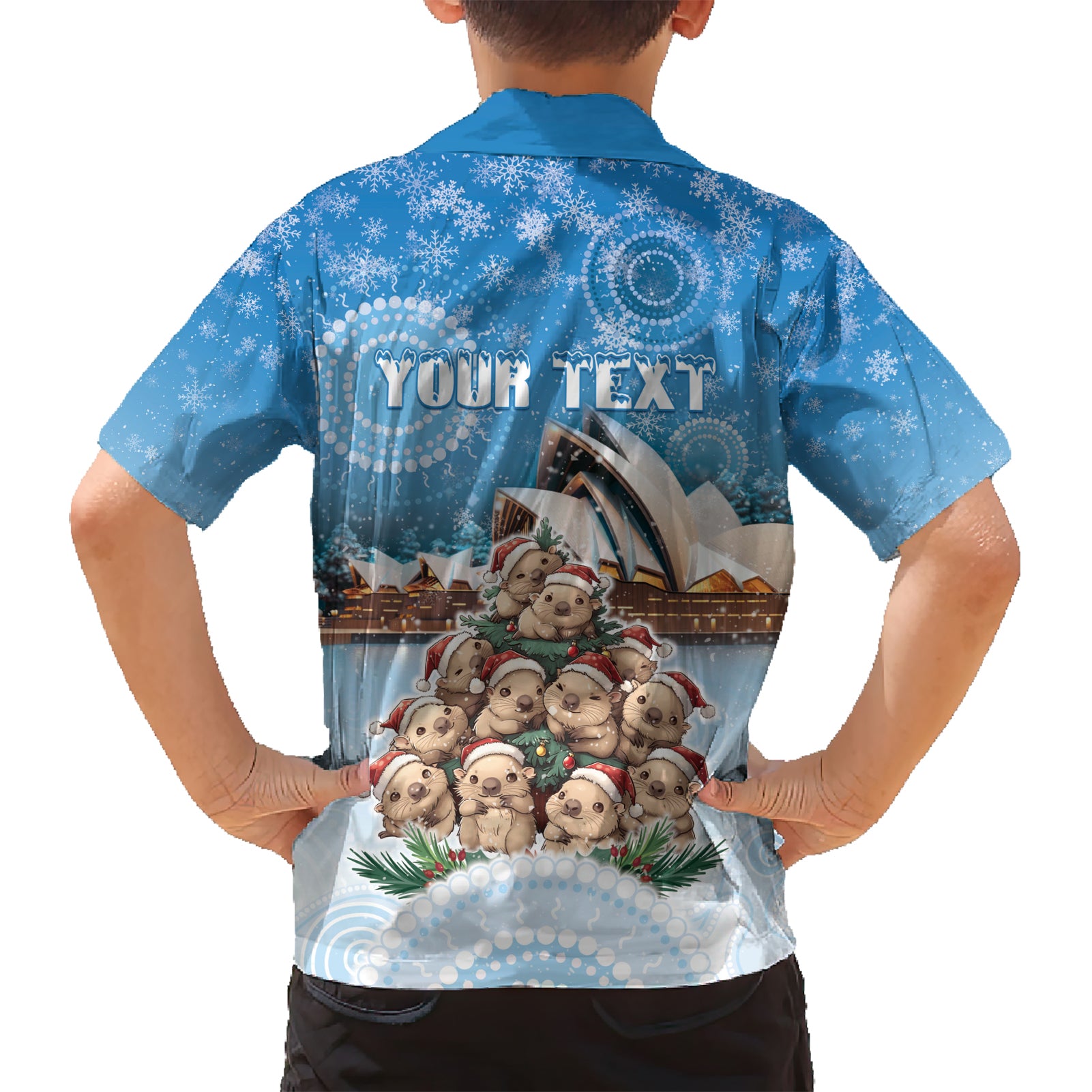 Personalised Australia Yulefest Hawaiian Shirt Cute Wombat Sydney Opera House