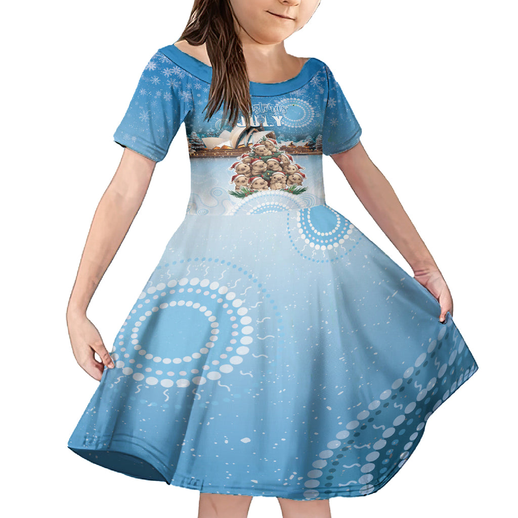 Personalised Australia Yulefest Kid Short Sleeve Dress Cute Wombat Sydney Opera House