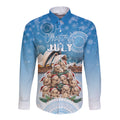 Personalised Australia Yulefest Long Sleeve Button Shirt Cute Wombat Sydney Opera House