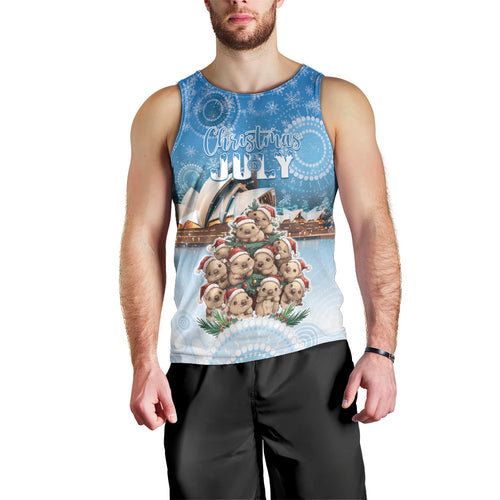 Personalised Australia Yulefest Men Tank Top Cute Wombat Sydney Opera House