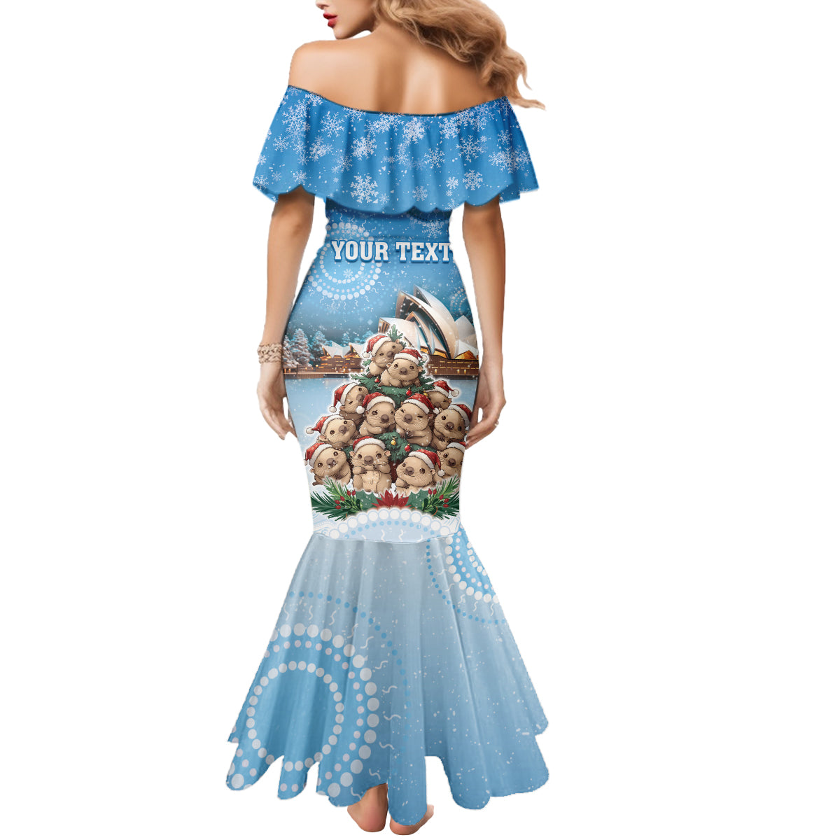 Personalised Australia Yulefest Mermaid Dress Cute Wombat Sydney Opera House