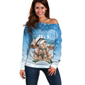Personalised Australia Yulefest Off Shoulder Sweater Cute Wombat Sydney Opera House