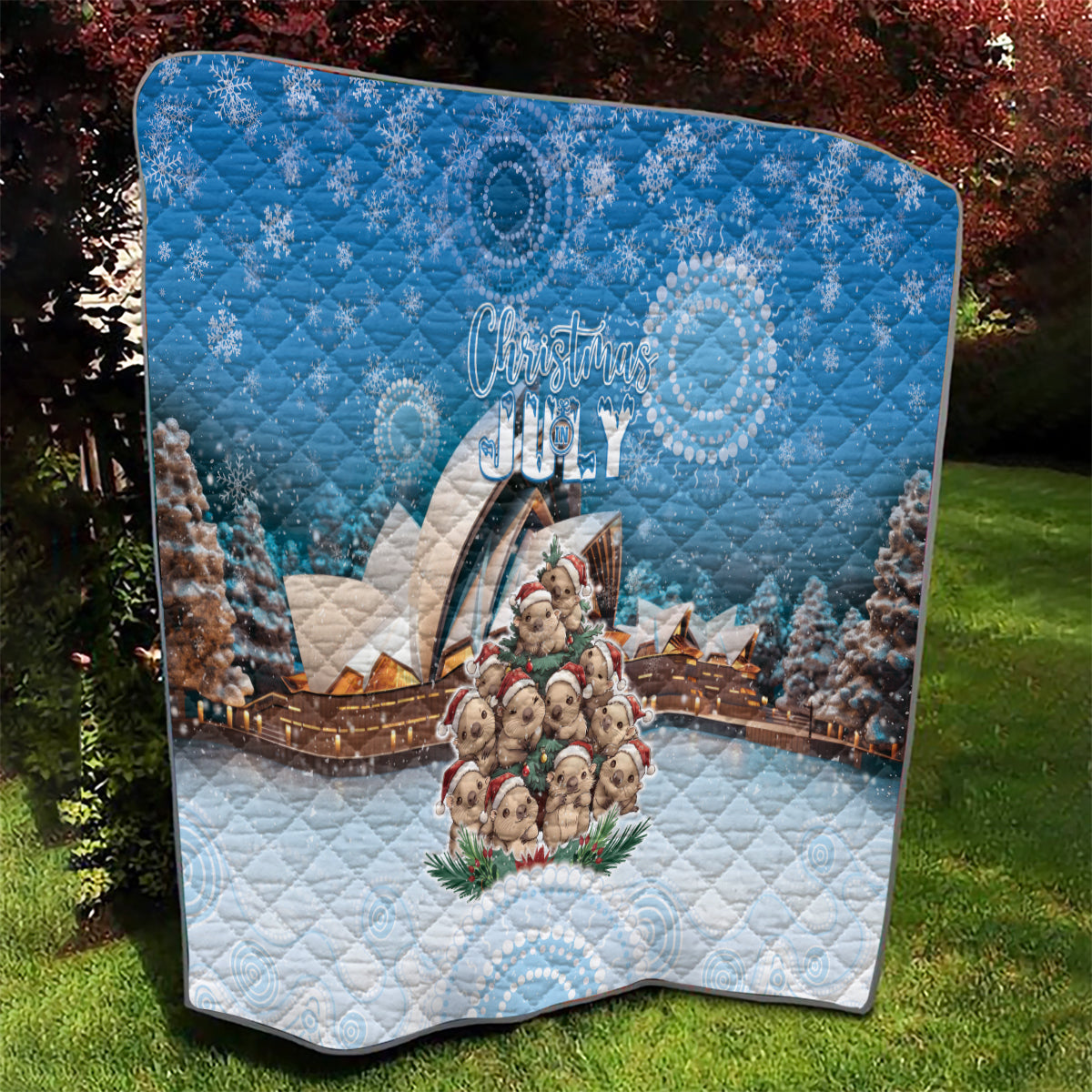 Australia Yulefest Quilt Cute Wombat Sydney Opera House