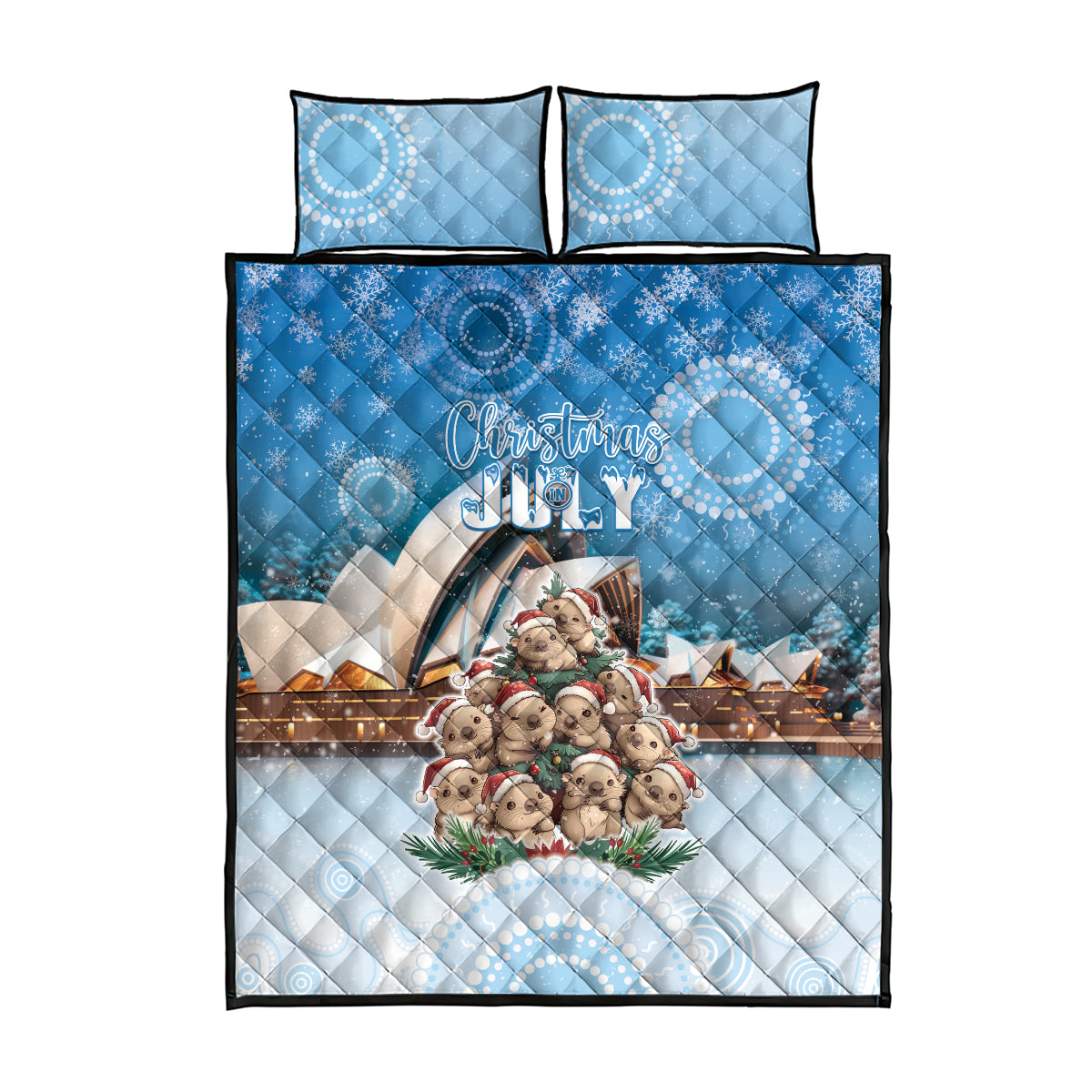 Australia Yulefest Quilt Bed Set Cute Wombat Sydney Opera House