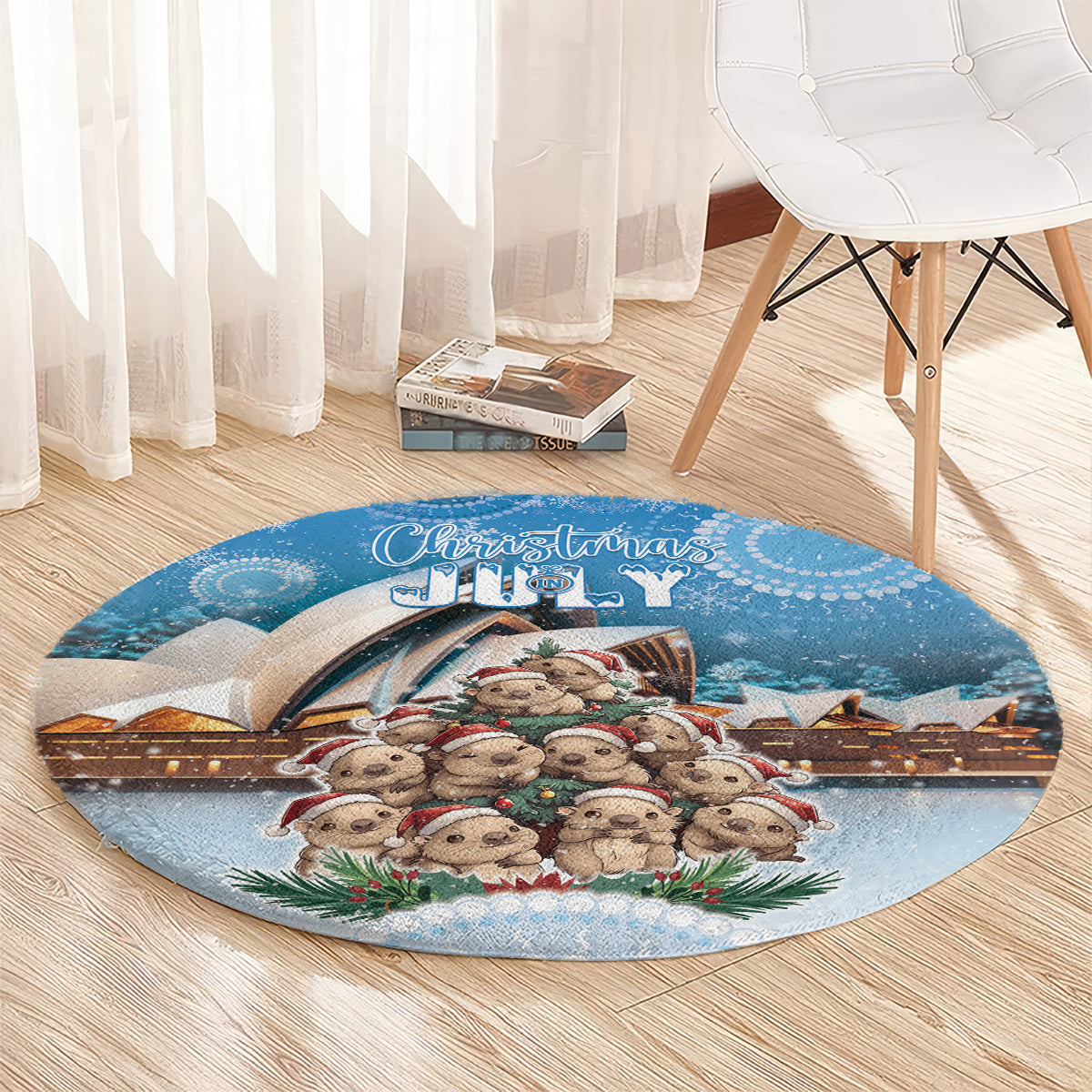 Australia Yulefest Round Carpet Cute Wombat Sydney Opera House