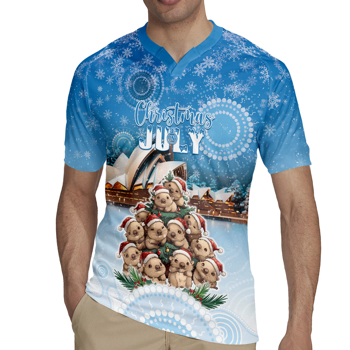 Personalised Australia Yulefest Rugby Jersey Cute Wombat Sydney Opera House
