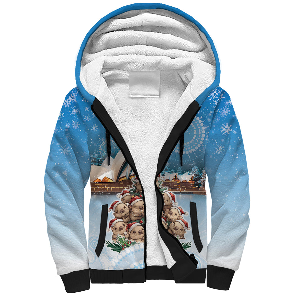 Personalised Australia Yulefest Sherpa Hoodie Cute Wombat Sydney Opera House