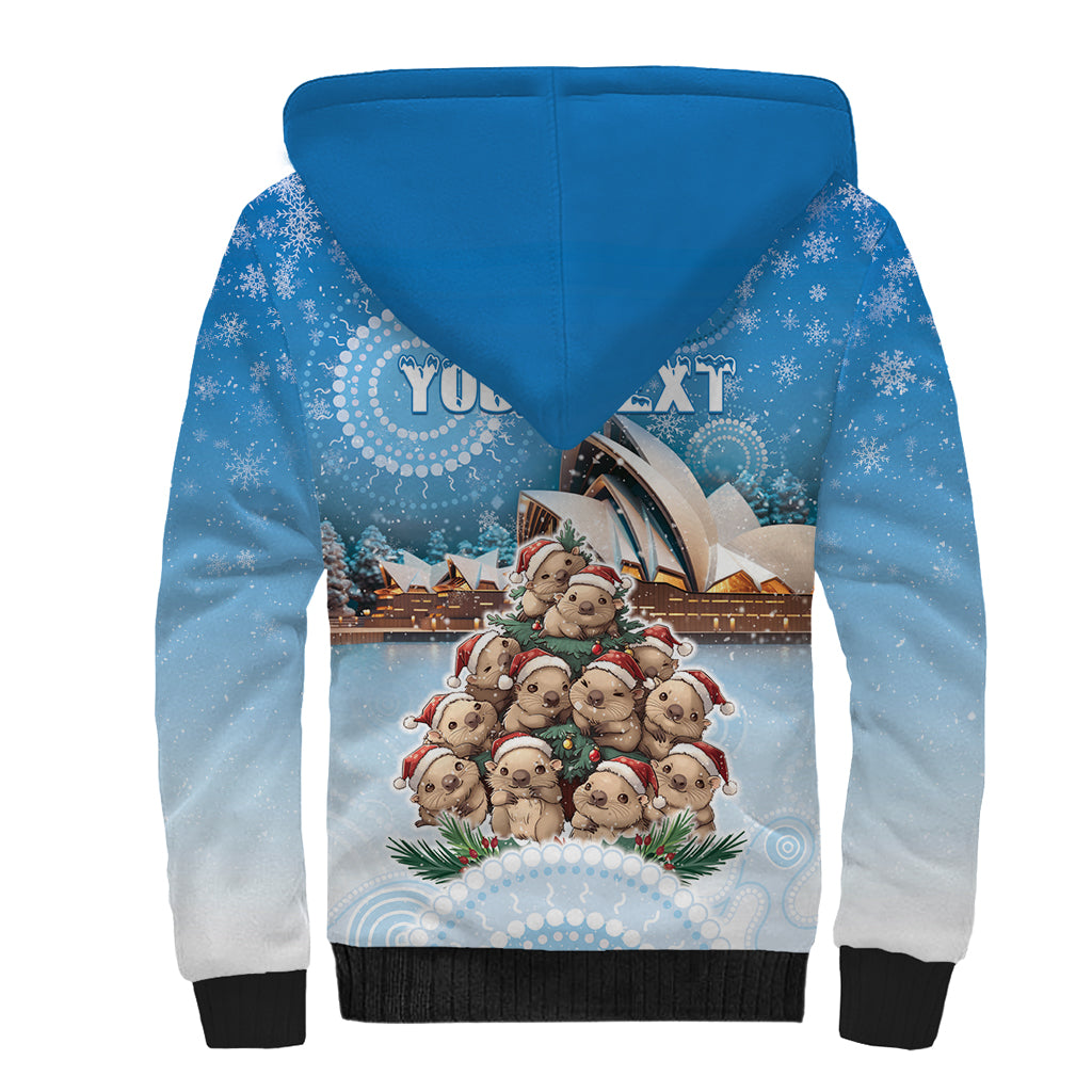 Personalised Australia Yulefest Sherpa Hoodie Cute Wombat Sydney Opera House
