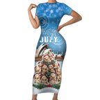 Personalised Australia Yulefest Short Sleeve Bodycon Dress Cute Wombat Sydney Opera House