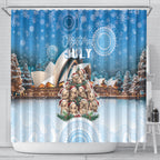 Australia Yulefest Shower Curtain Cute Wombat Sydney Opera House