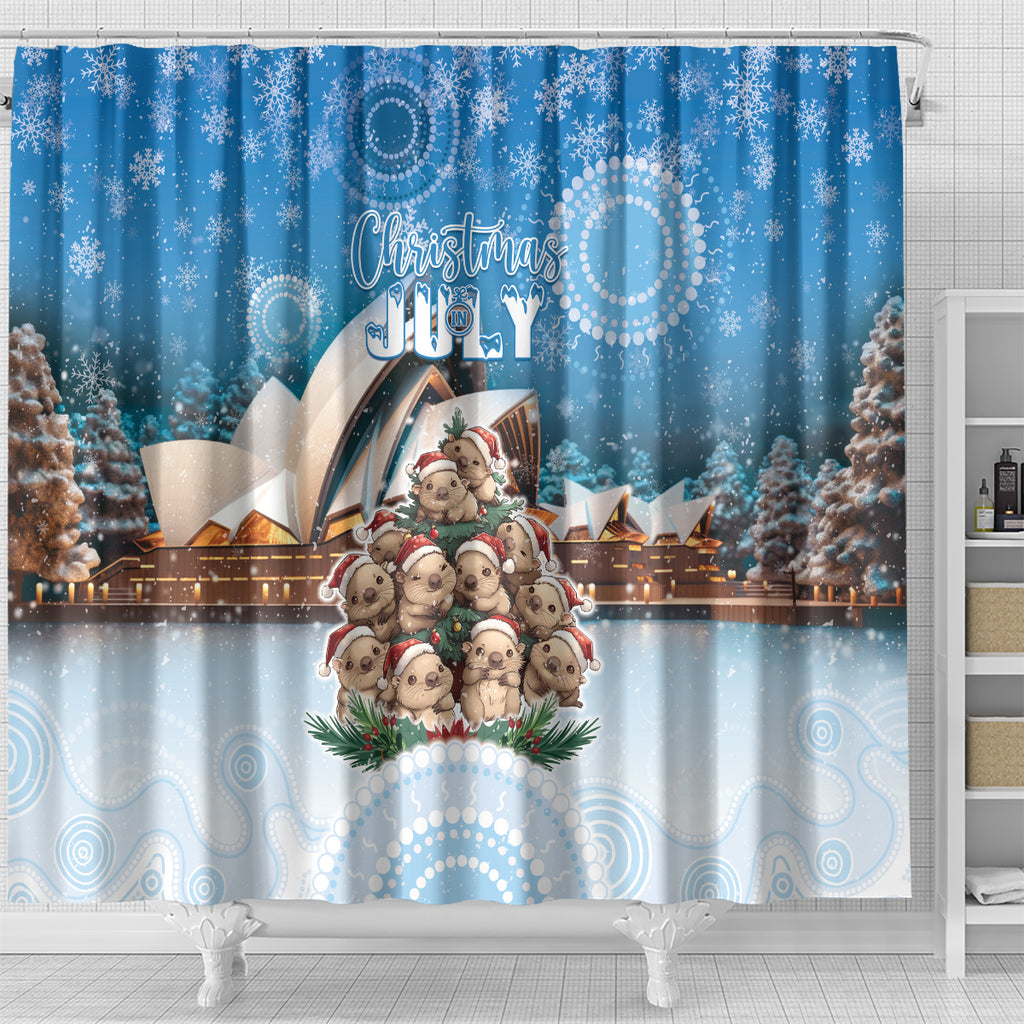 Australia Yulefest Shower Curtain Cute Wombat Sydney Opera House