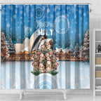 Australia Yulefest Shower Curtain Cute Wombat Sydney Opera House
