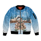 Personalised Australia Yulefest Sleeve Zip Bomber Jacket Cute Wombat Sydney Opera House
