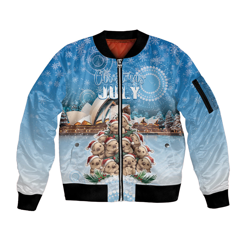 Personalised Australia Yulefest Sleeve Zip Bomber Jacket Cute Wombat Sydney Opera House