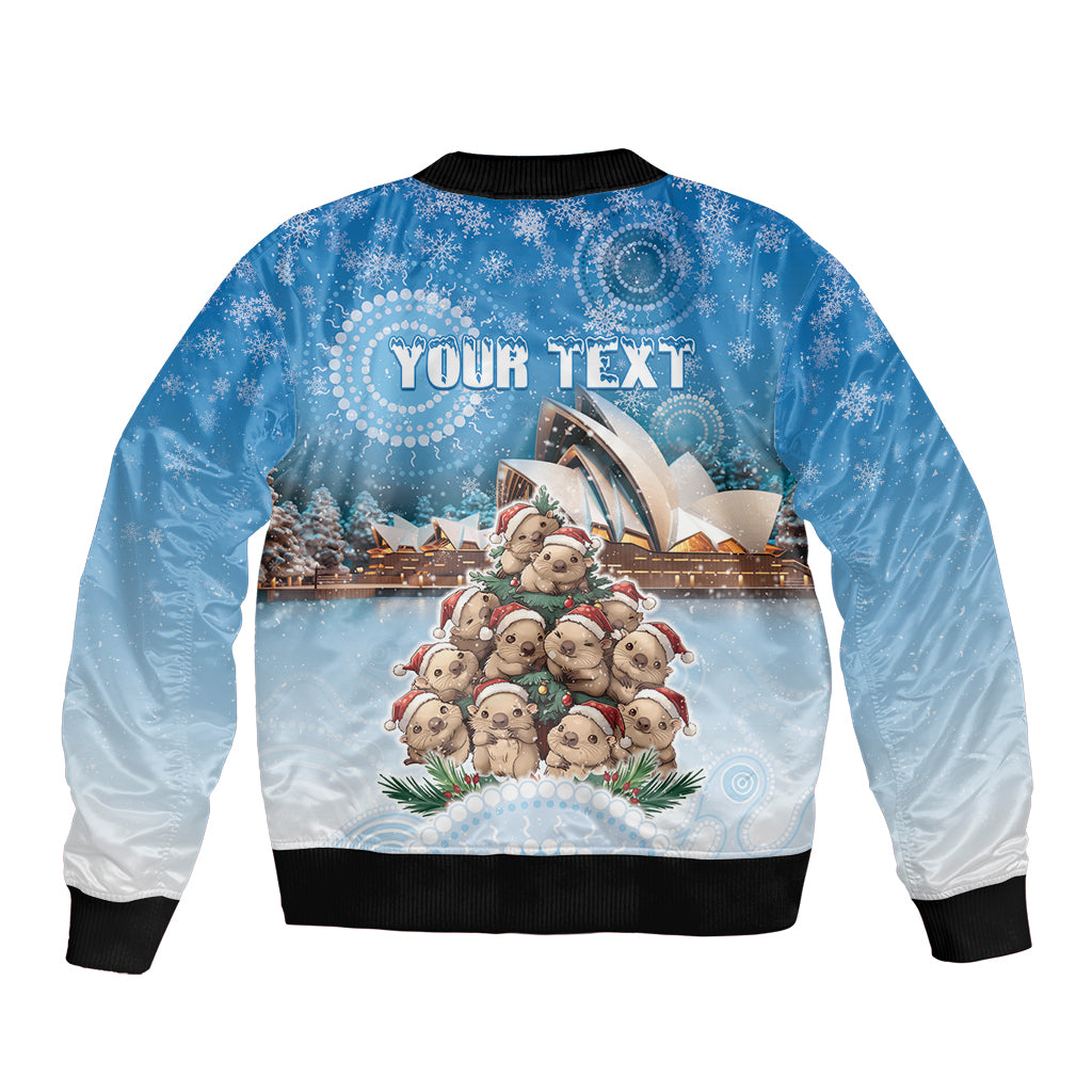 Personalised Australia Yulefest Sleeve Zip Bomber Jacket Cute Wombat Sydney Opera House