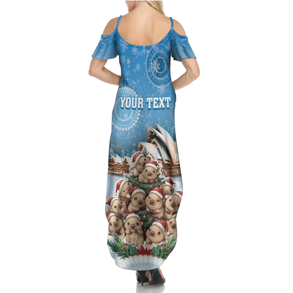 Personalised Australia Yulefest Summer Maxi Dress Cute Wombat Sydney Opera House