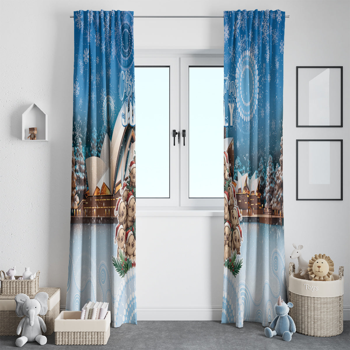 Australia Yulefest Window Curtain Cute Wombat Sydney Opera House