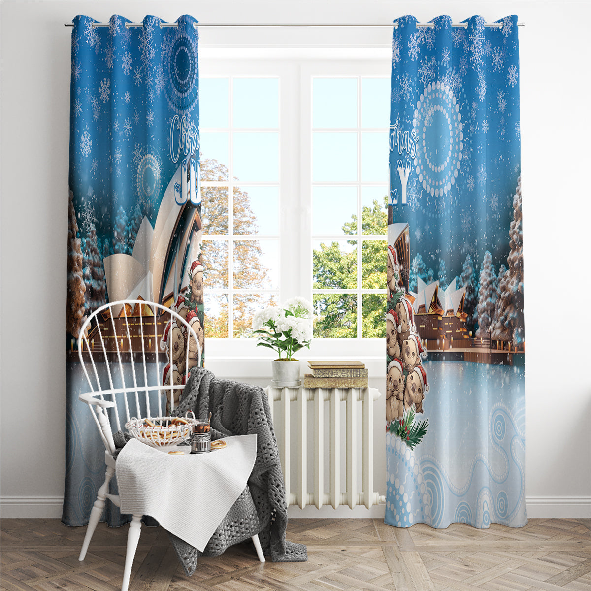 Australia Yulefest Window Curtain Cute Wombat Sydney Opera House