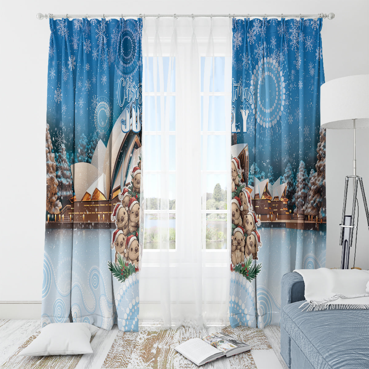 Australia Yulefest Window Curtain Cute Wombat Sydney Opera House