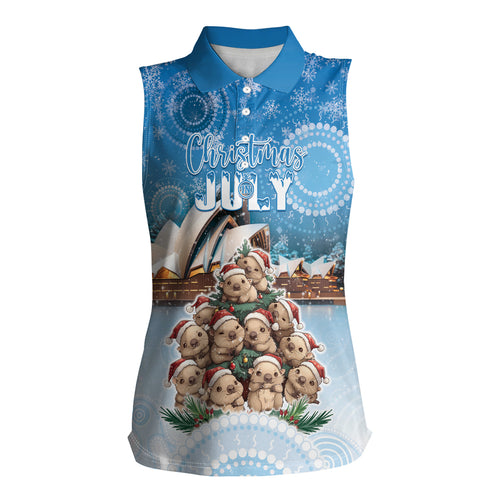 Personalised Australia Yulefest Women Sleeveless Polo Shirt Cute Wombat Sydney Opera House