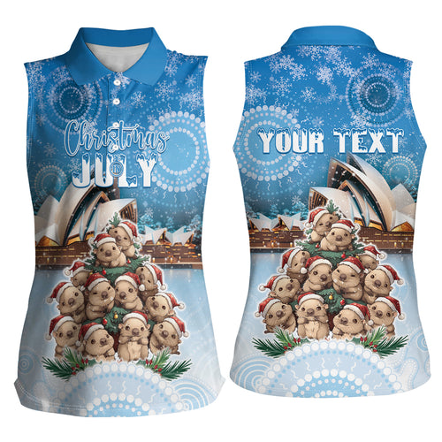 Personalised Australia Yulefest Women Sleeveless Polo Shirt Cute Wombat Sydney Opera House