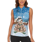 Personalised Australia Yulefest Women Sleeveless Polo Shirt Cute Wombat Sydney Opera House