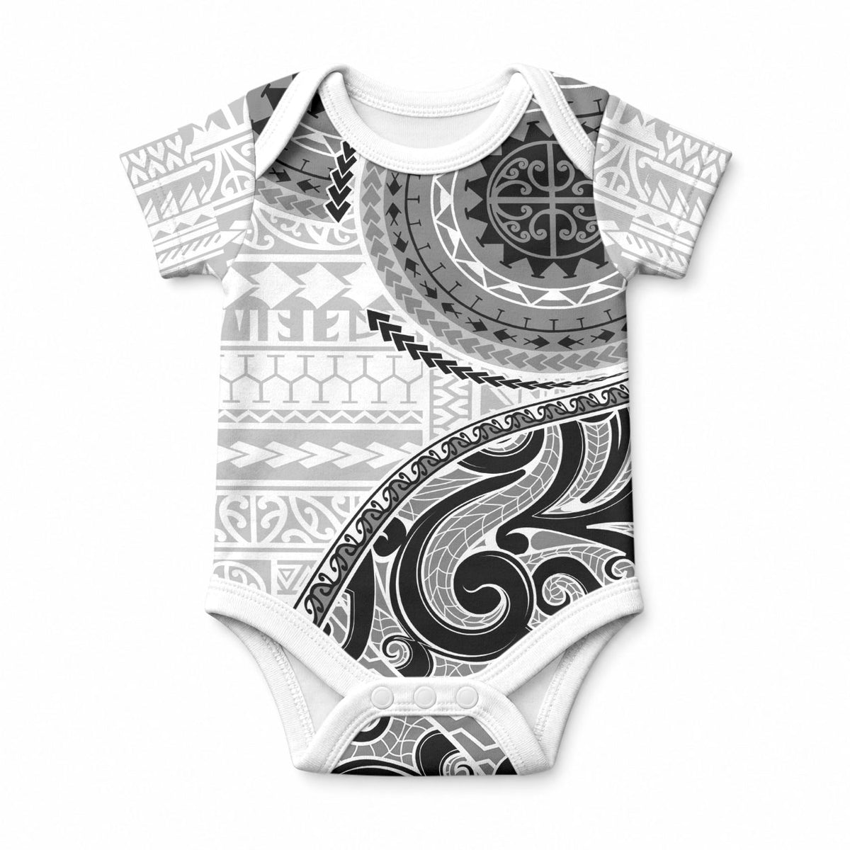 New Zealand White Maori Koru Simple Style Baby Onesie