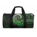 New Zealand Maori Koru Fern Duffle Bag Spiral Polynesian Style Green