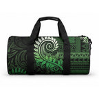 New Zealand Maori Koru Fern Duffle Bag Spiral Polynesian Style Green