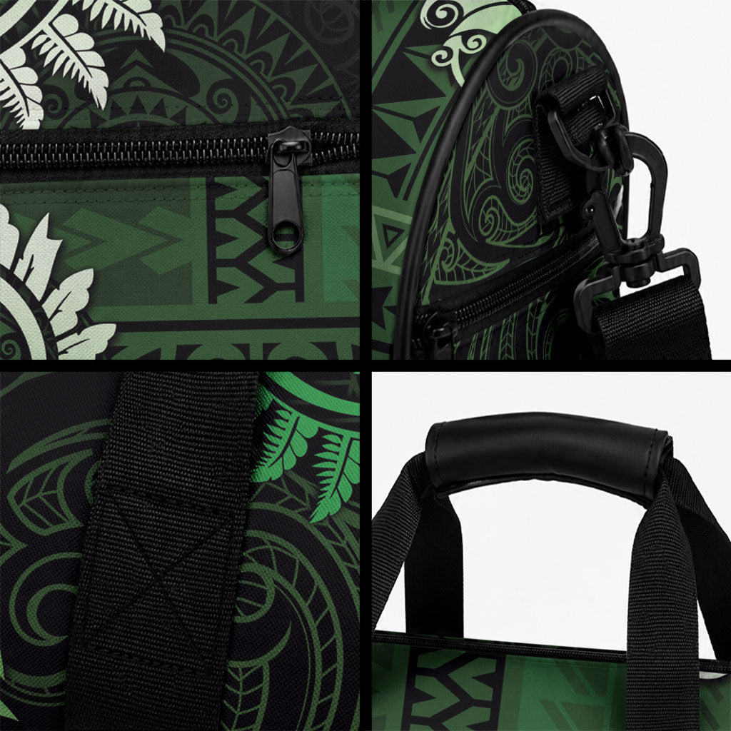 New Zealand Maori Koru Fern Duffle Bag Spiral Polynesian Style Green