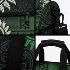 New Zealand Maori Koru Fern Duffle Bag Spiral Polynesian Style Green
