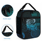 New Zealand Maori Koru Fern Lunch Bag Spiral Polynesian Style Aqua Gradient