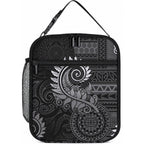 New Zealand Maori Koru Fern Lunch Bag Spiral Polynesian Style Gray