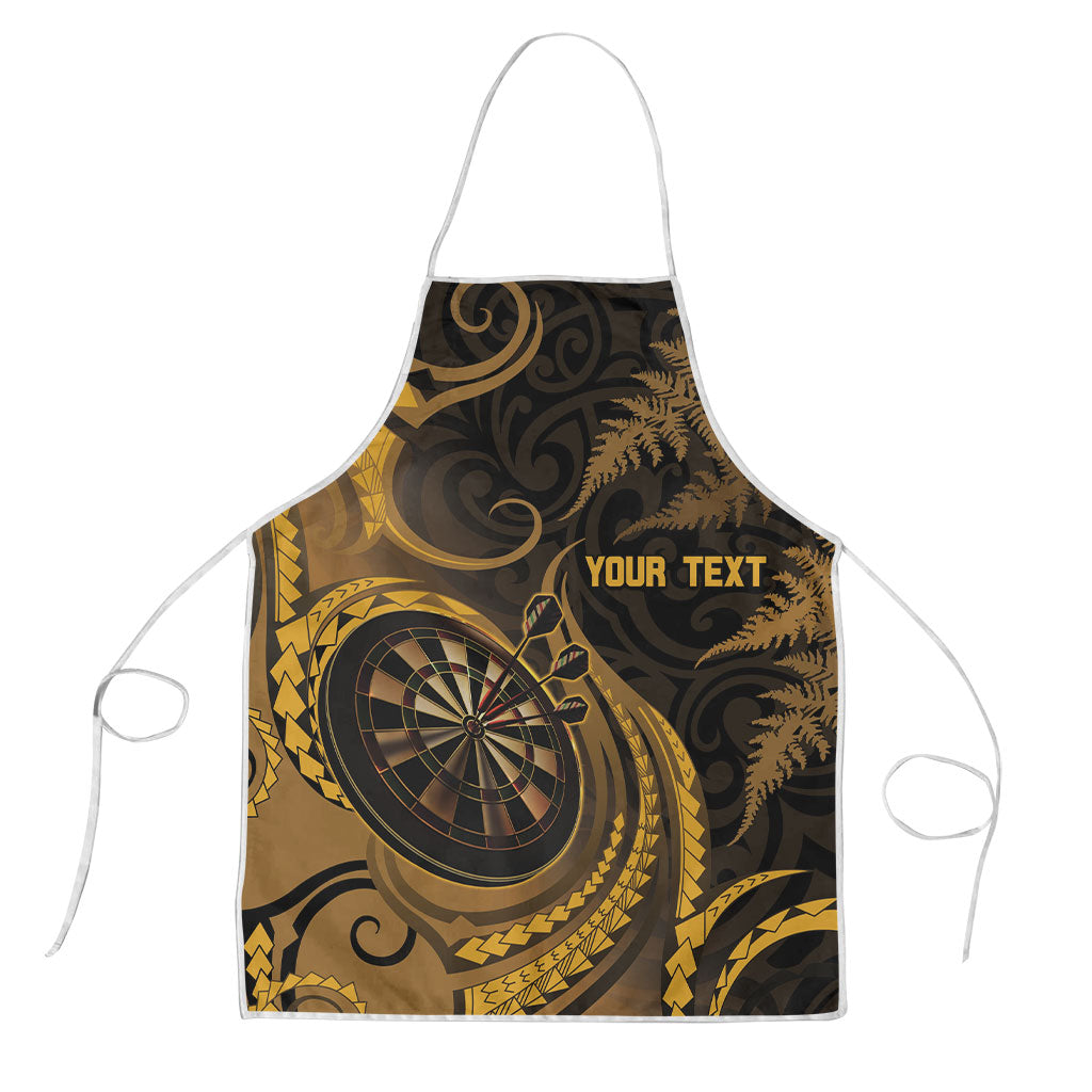 Personalised New Zealand Gold Darts Apron Maori Fern Curve Style