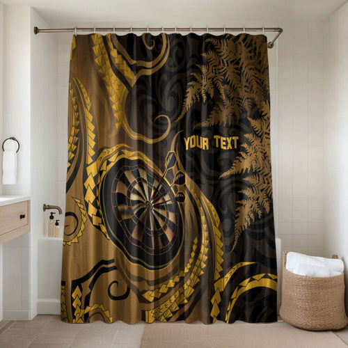 Personalised New Zealand Gold Darts Bathroom Set Maori Fern Curve Style
